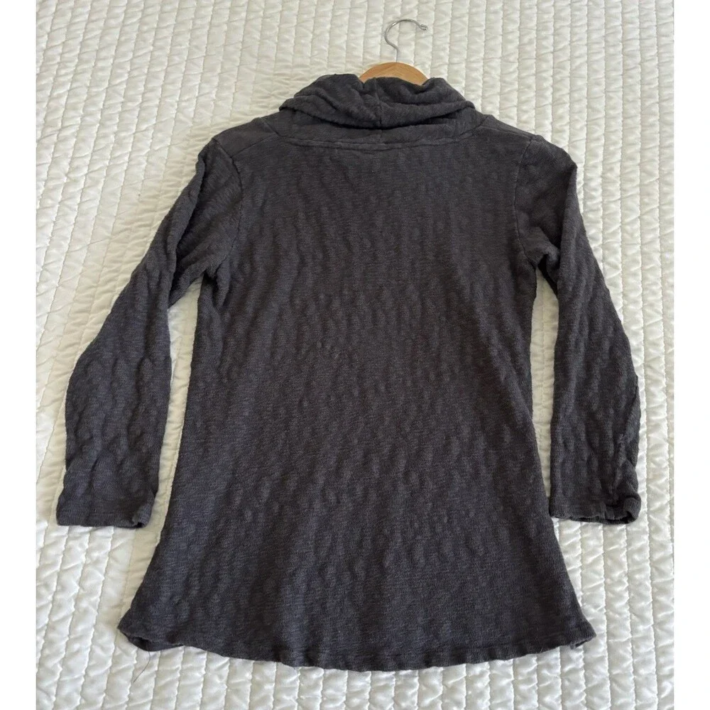 North River Womens Small Sweater Grey French Terry Cowlneck